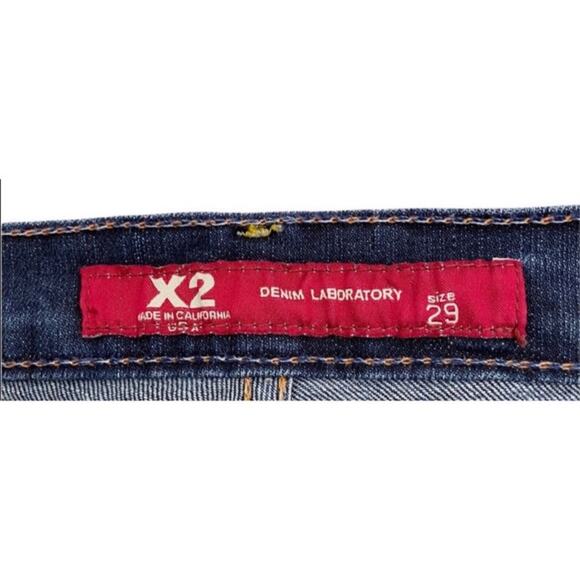 X2 Denim Laboratory Blue Denim Distressed Bootcut Jeans, Size 29 - Picture 11 of 11
